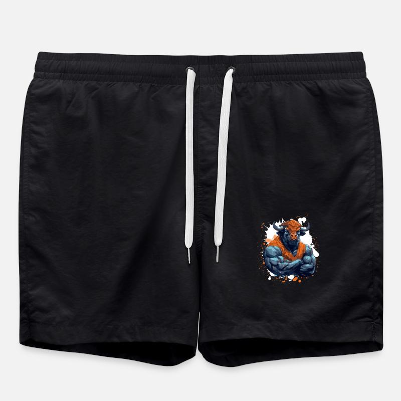 Bison Muscles Combattant Bête - Short de bain - noir