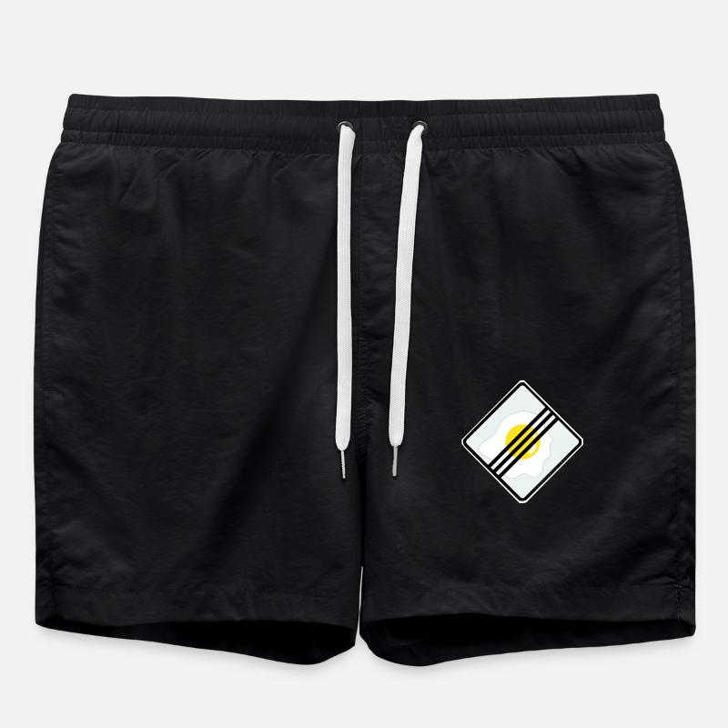 Verkehrszeichendesign: Ei. - Badeshorts - Schwarz