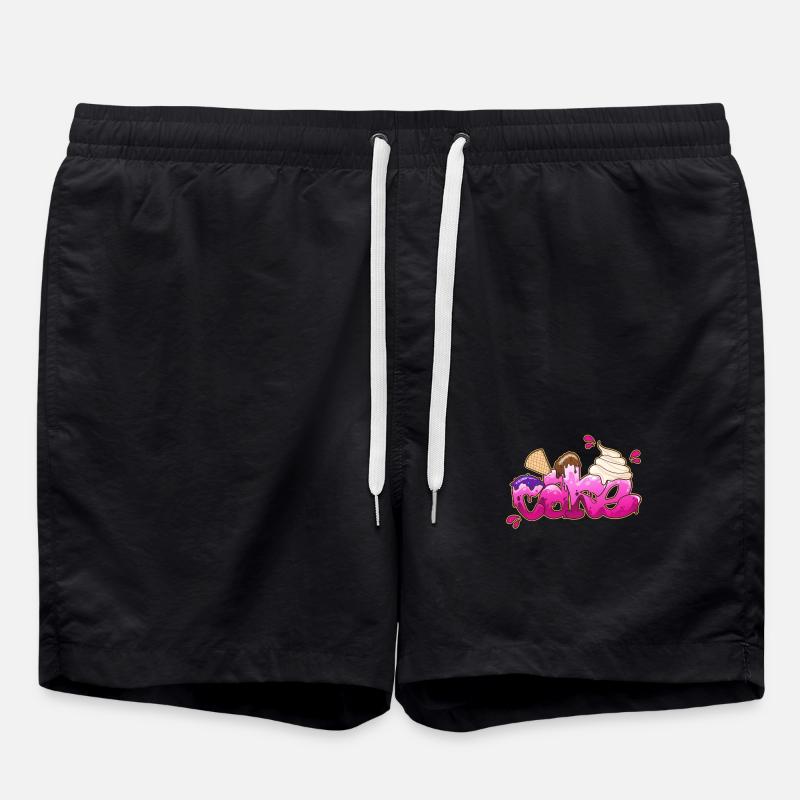 Cake Graffiti Schriftzug - Badeshorts - Schwarz