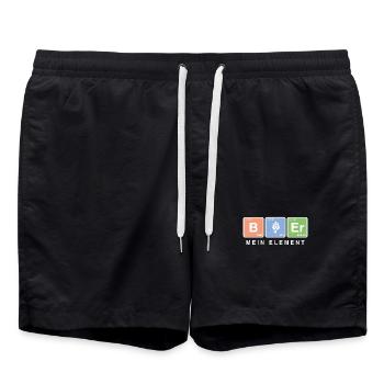 Elementar Bier – Chemie trifft auf Biergenuss - Badeshorts - Schwarz - Vorne - AI Model Male 185 light (185cm)
