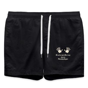 Brustvergrößerung durch Handauflegen - Badeshorts - Schwarz - Vorne - AI Model Male 185 light (185cm)