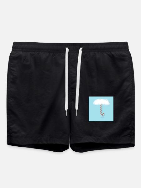 Candy Cane with Clouds - Swim Trunks - black