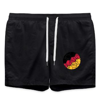 Allemagne Football Supporter allemand Gratte Balle Fissures - Short de bain - noir - Devant - AI Model Male 185 light (185cm)