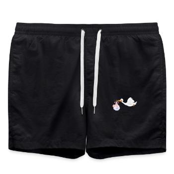 Pregnancy Pregnant Baby Birth Stork - Swim Trunks - black - Front - AI Model Male 185 light (185cm)