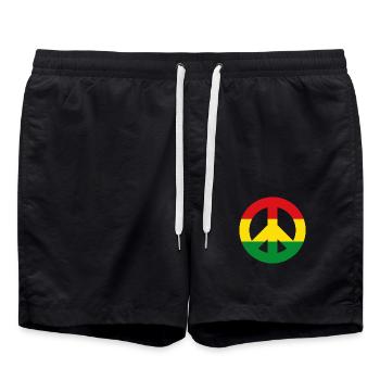 Friedenszeichen Reggae - Badeshorts - Schwarz - Vorne - AI Model Male 185 light (185cm)