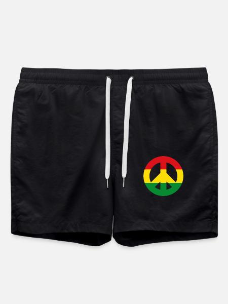 Friedenszeichen Reggae - Badeshorts - Schwarz