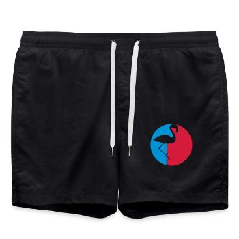 cercle rouge bleu frais contour silhouette logo fl - Short de bain - noir - Devant - AI Model Male 185 light (185cm)