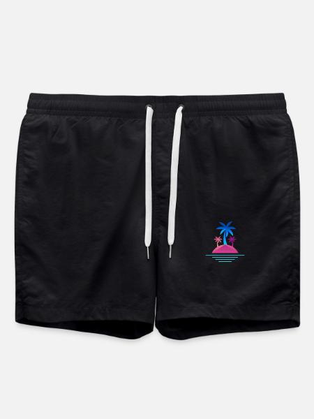 Île palmiers Design Temps mort - Short de bain - noir