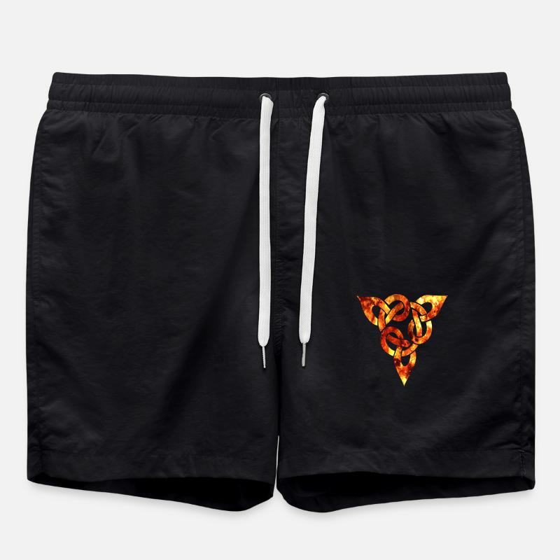 celtic knot 6 fire - Swim Trunks - black
