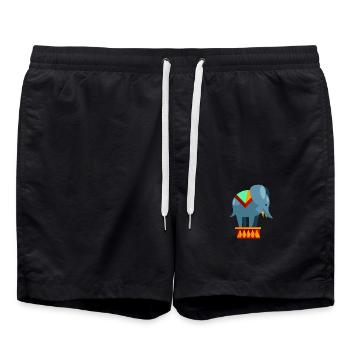 Circus elephant - Swim Trunks - black - Front - AI Model Male 185 light (185cm)