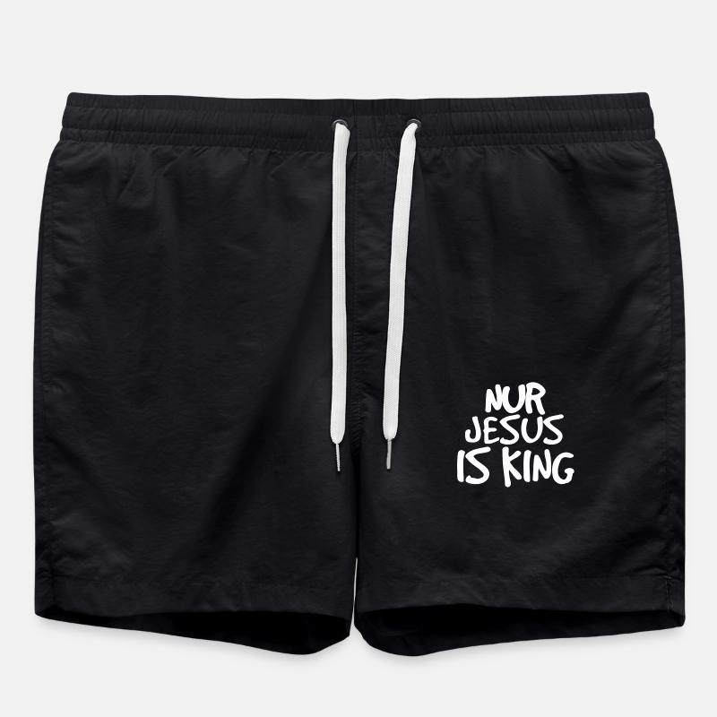 nur Jesus is king - Badeshorts - Schwarz