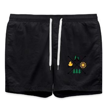 Camping - Swim Trunks - black - Front - AI Model Male 185 light (185cm)