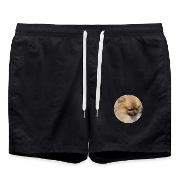 Chien mignon de race poméranien - Short de bain - noir - Devant - AI Model Male 185 light (185cm)