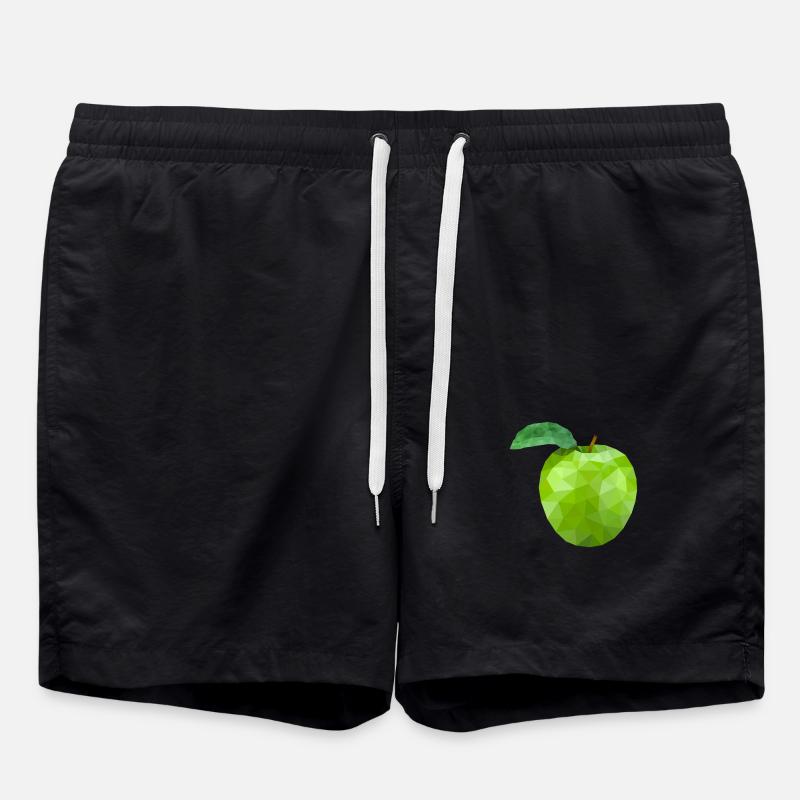 Apfel - Badeshorts - Schwarz