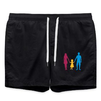 mère de famille maman maman fête des mères papa et t - Short de bain - noir - Devant - AI Model Male 185 light (185cm)