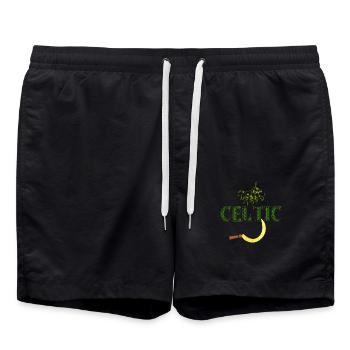lettrage celtique avec gui et faucilles - Short de bain - noir - Devant - AI Model Male 185 light (185cm)