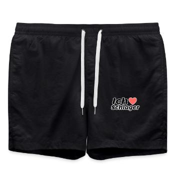 Ich liebe Schlager - Badeshorts - Schwarz - Vorne - AI Model Male 185 light (185cm)