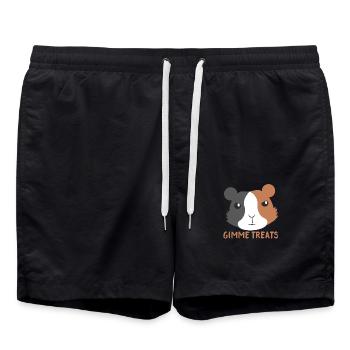 Donne-moi des friandises! avec mignon cochon d'inde en colère - Short de bain - noir - Devant - AI Model Male 185 light (185cm)
