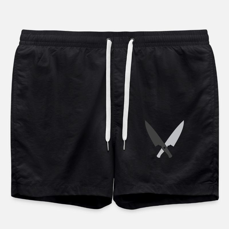 Crossed chefs knives - Swim Trunks - black