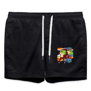 hip hop - Short de bain - noir - Devant - AI Model Male 185 light (185cm)
