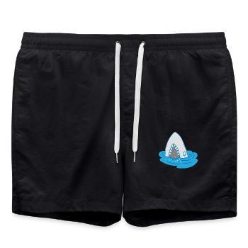 Hai mit offenem Mund - Badeshorts - Schwarz - Vorne - AI Model Male 185 light (185cm)
