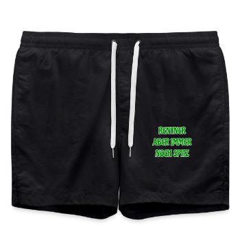 Rentner aber immer noch spitz - Badeshorts - Schwarz - Vorne - AI Model Male 185 light (185cm)
