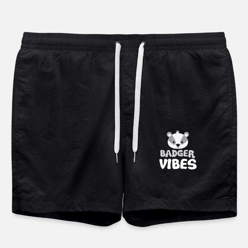Badger vibes - Swim Trunks - black
