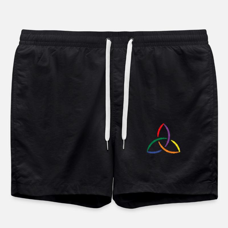 Celtic symbol Triquetra Rainbow - Swim Trunks - black