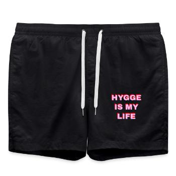 Hygge Is My Life - Short de bain - noir - Devant - AI Model Male 185 light (185cm)