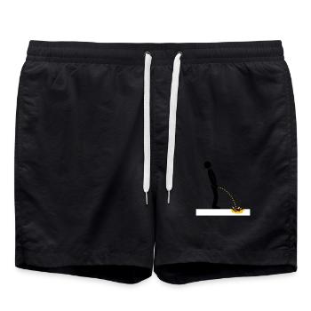 pinkeln schnee gelb winter kalt boden logo im steh - Badeshorts - Schwarz - Vorne - AI Model Male 185 light (185cm)
