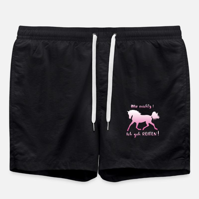 Mir reicht's, ich geh Reiten Pferde Spruch lustig - Badeshorts - Schwarz