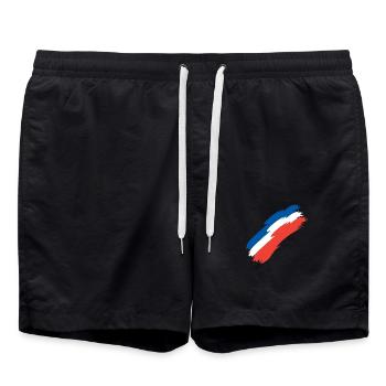 France flag colors flag - Swim Trunks - black - Front - AI Model Male 185 light (185cm)