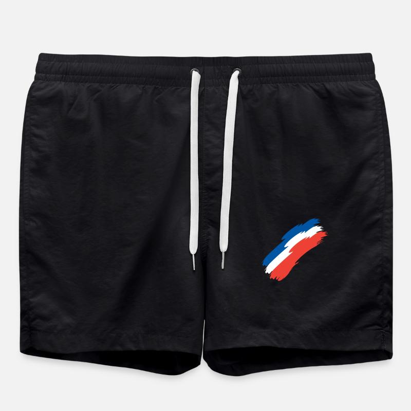 Drapeau drapeau de la France - Short de bain - noir