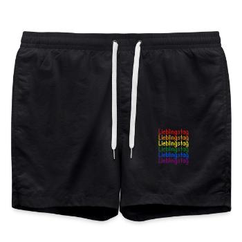 Lieblingstag Regenbogen - Badeshorts - Schwarz - Vorne - AI Model Male 185 light (185cm)