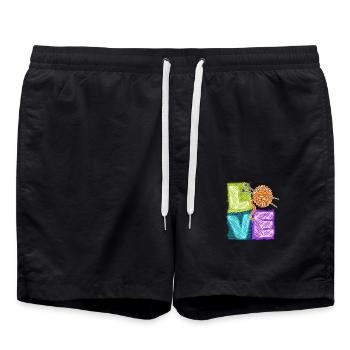I love knitting and crocheting and wool - Swim Trunks - black - Front - AI Model Male 185 light (185cm)