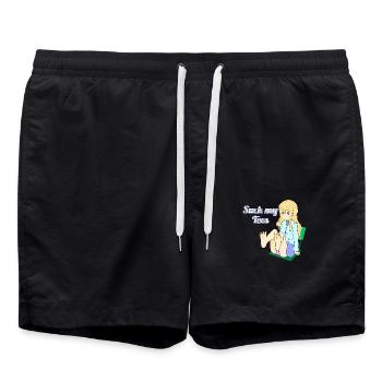 Suck my toes - Swim Trunks - black - Front - AI Model Male 185 light (185cm)