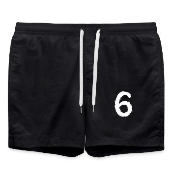 Number 6 - Swim Trunks - black - Front - AI Model Male 185 light (185cm)