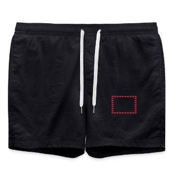 Rechteck Rahmen Box Herz Anpassbar Rot - Badeshorts - Schwarz - Vorne - AI Model Male 185 light (185cm)