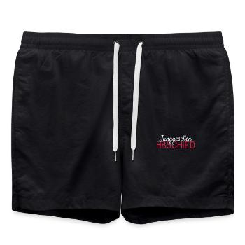 Junggesellen Abschied - Badeshorts - Schwarz - Vorne - AI Model Male 185 light (185cm)