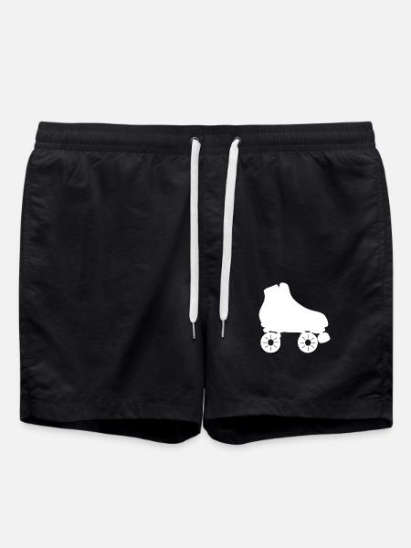roller skating roller skate motif 3 - Swim Trunks - black