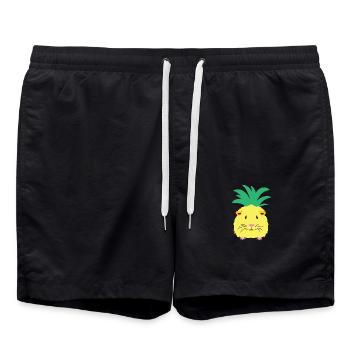 Gelbes Ananas-Meerschweinchen - Badeshorts - Schwarz - Vorne - AI Model Male 185 light (185cm)