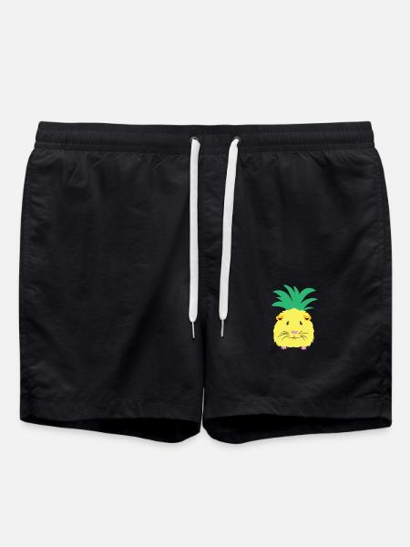 Cochon d'Inde ananas jaune - Short de bain - noir