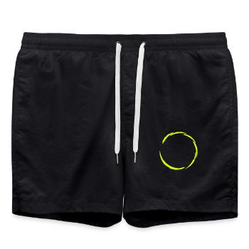 Cercle symbole jaune - Short de bain - noir - Devant - AI Model Male 185 light (185cm)