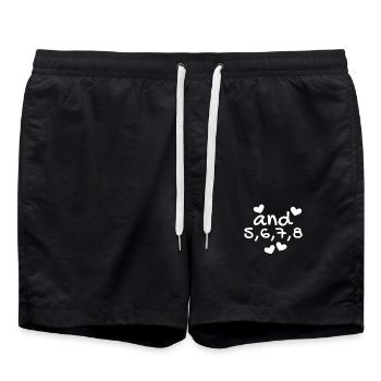 Tanzen Tanz Tanzkurs Rhythmus - Badeshorts - Schwarz - Vorne - AI Model Male 185 light (185cm)