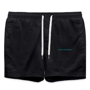 Ich hasse jeden - Badeshorts - Schwarz - Vorne - AI Model Male 185 light (185cm)