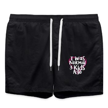J'avais normalement 3 enfants il y a - Short de bain - noir - Devant - AI Model Male 185 light (185cm)