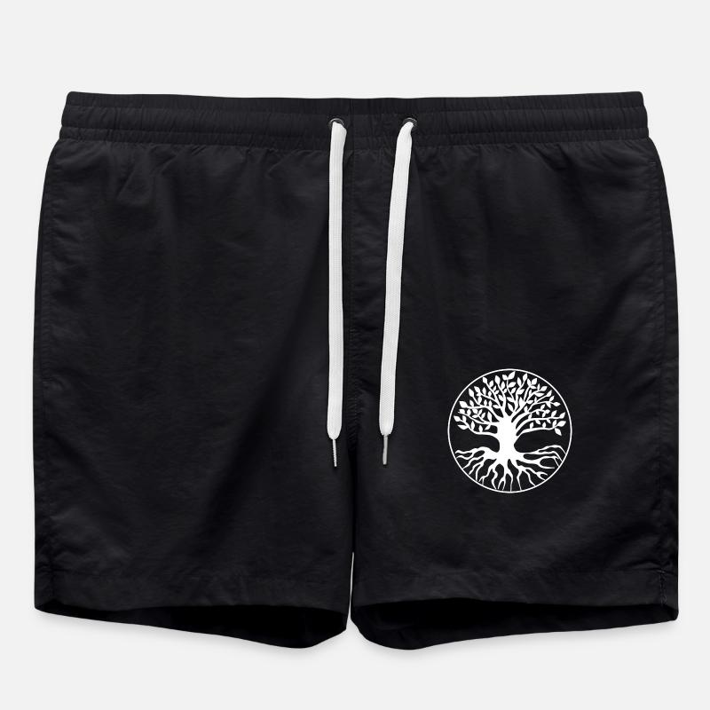 Baum Lebensbaum - Badeshorts - Schwarz