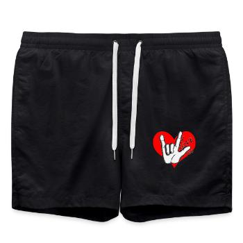 Love Love Rouge - Short de bain - noir - Devant - AI Model Male 185 light (185cm)