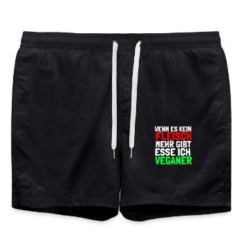 Wenn es kein Fleisch mehr gibt esse ich Veganer - Badeshorts - Schwarz - Vorne - AI Model Male 185 light (185cm)