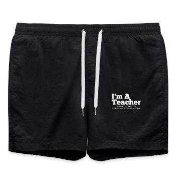Je suis professeur. - Short de bain - noir - Devant - AI Model Male 185 light (185cm)